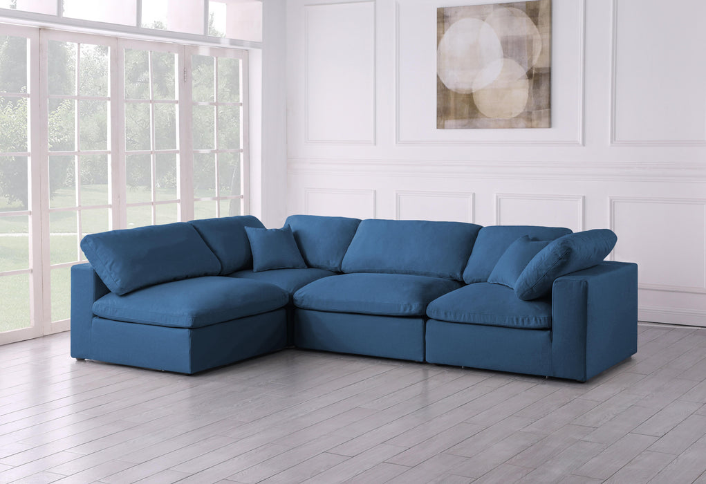 Plush Navy Velvet Standard Cloud Modular Sectional - Just Furniture (PA) - Multi Location