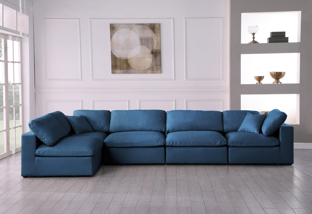 Plush Navy Velvet Standard Cloud Modular Sectional - Just Furniture (PA) - Multi Location