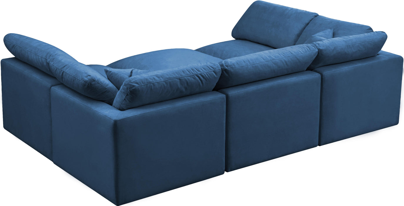 Plush Navy Velvet Standard Cloud Modular Sectional - Just Furniture (PA) - Multi Location
