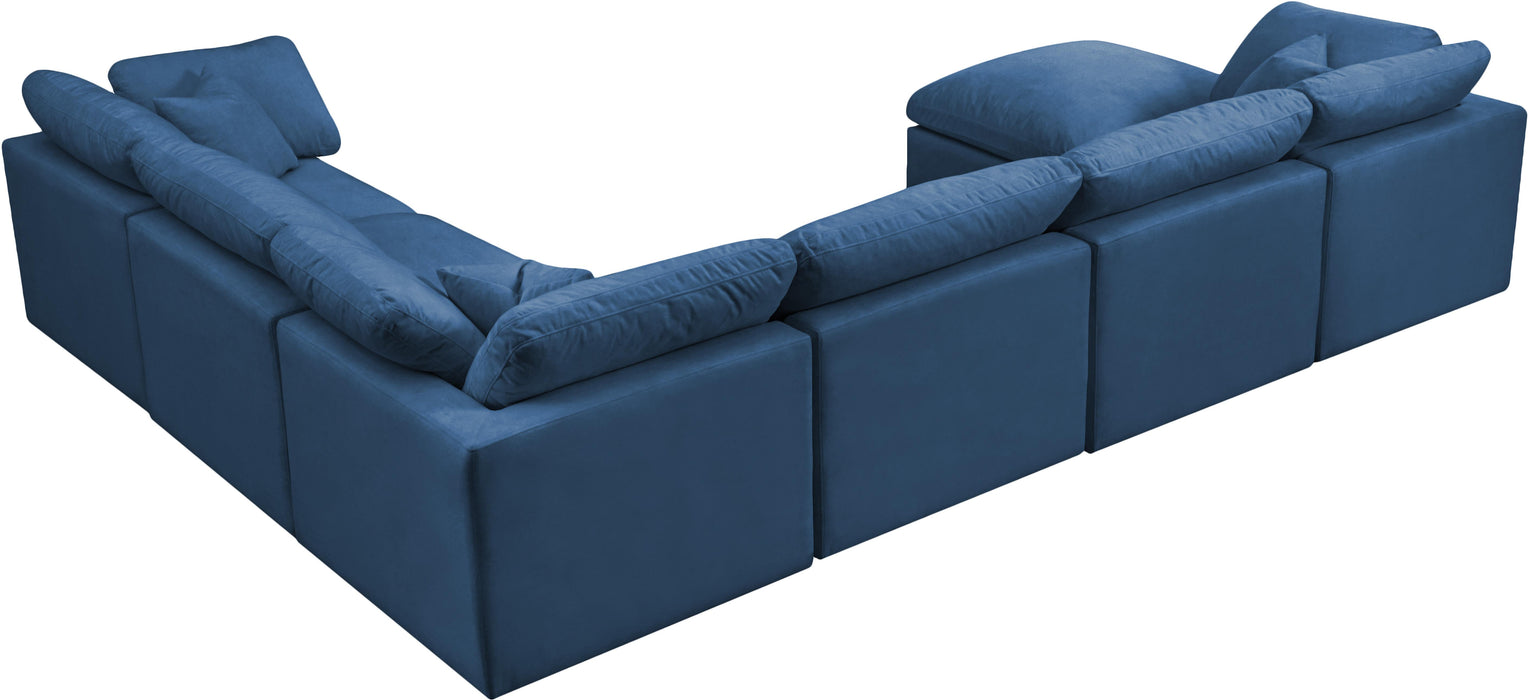 Plush Navy Velvet Standard Cloud Modular Sectional - Just Furniture (PA) - Multi Location