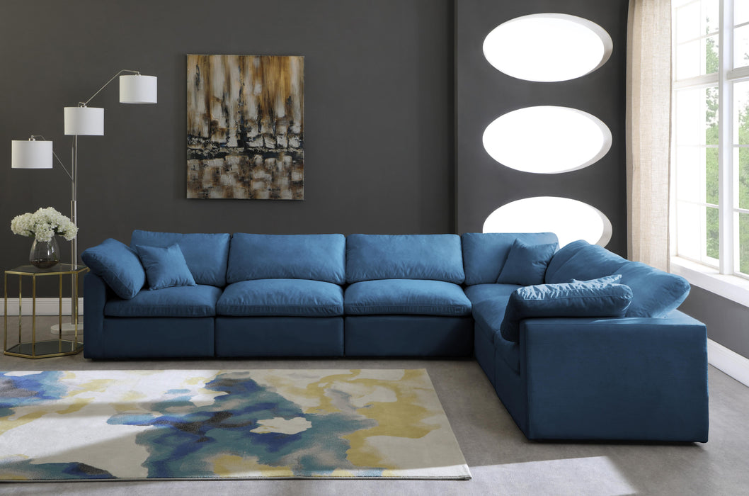 Plush Navy Velvet Standard Cloud Modular Sectional - Just Furniture (PA) - Multi Location