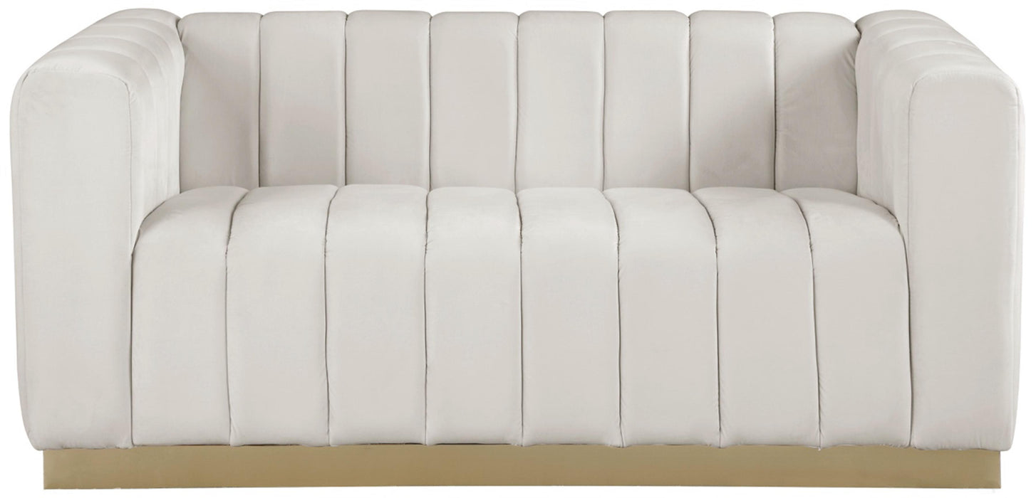 Marlon Cream Velvet Loveseat - Just Furniture (PA) - Multi Location
