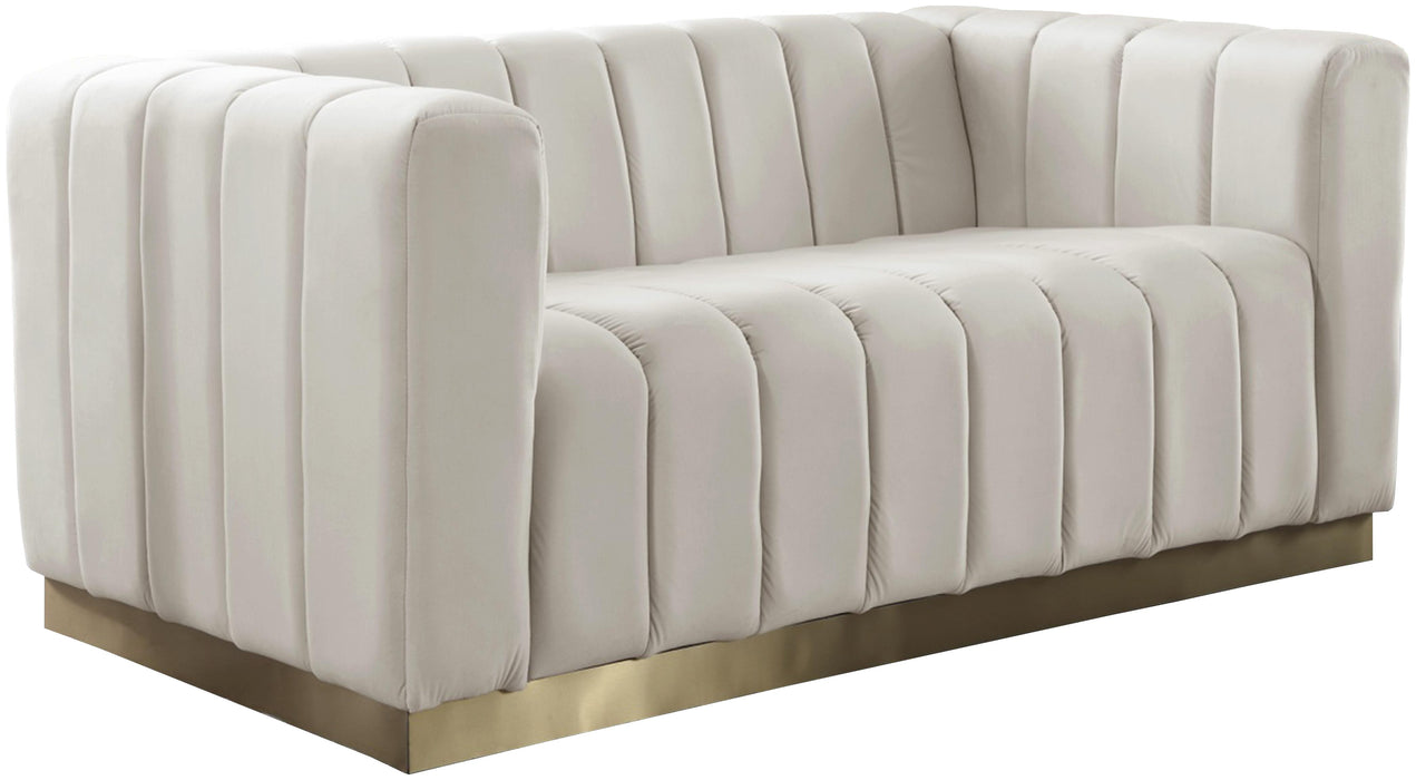 Marlon Cream Velvet Loveseat - Just Furniture (PA) - Multi Location