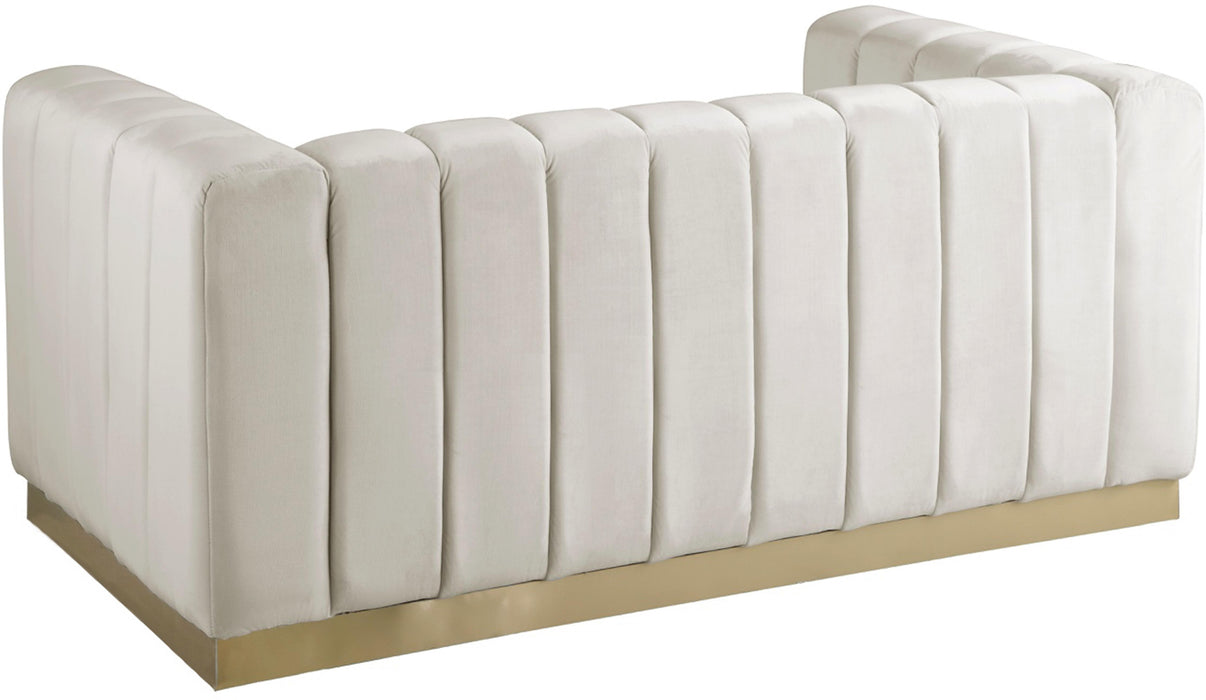 Marlon Cream Velvet Loveseat - Just Furniture (PA) - Multi Location