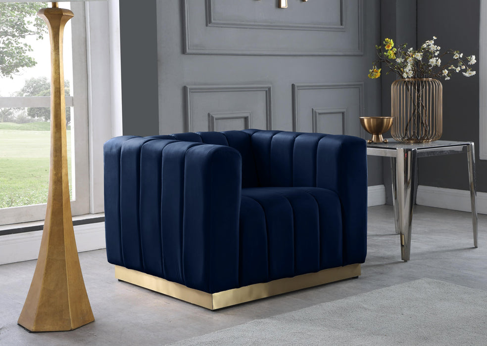 Marlon Navy Velvet Chair - Just Furniture (PA) - Multi Location