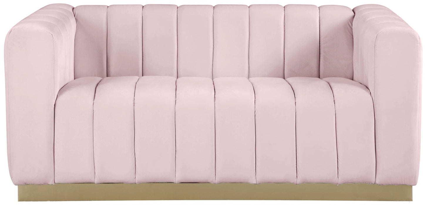 Marlon Pink Velvet Loveseat - Just Furniture (PA) - Multi Location