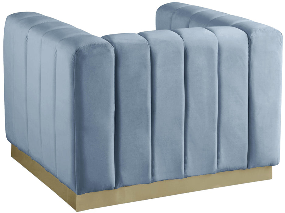 Marlon Sky Blue Velvet Chair - Just Furniture (PA) - Multi Location