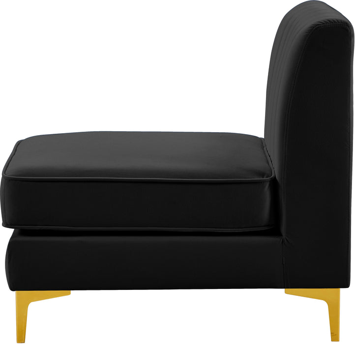 Alina Black Velvet Armless Chair - Just Furniture (PA) - Multi Location
