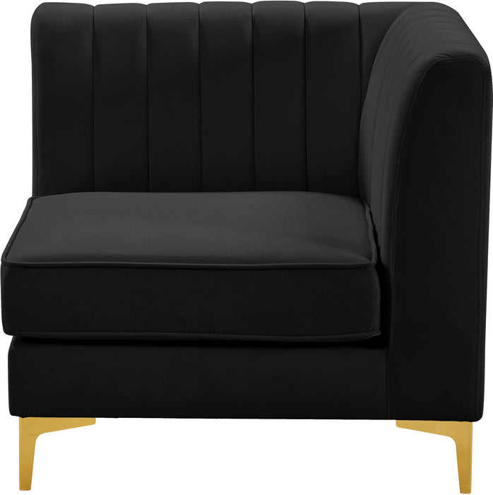 Alina Black Velvet Corner Chair - Just Furniture (PA) - Multi Location