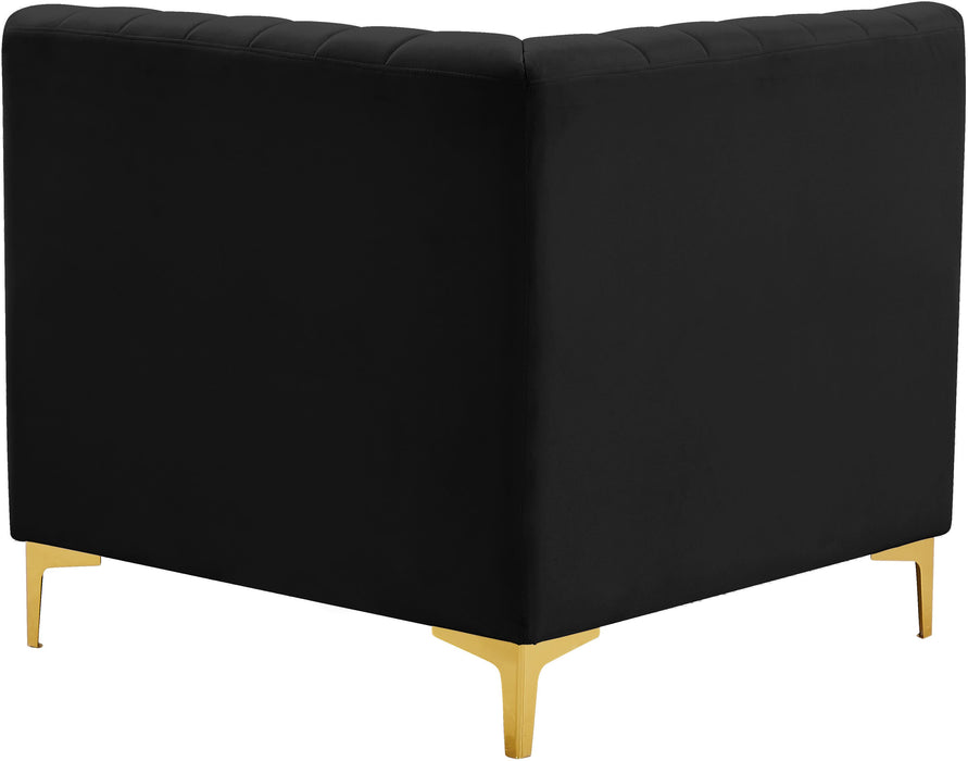 Alina Black Velvet Corner Chair - Just Furniture (PA) - Multi Location