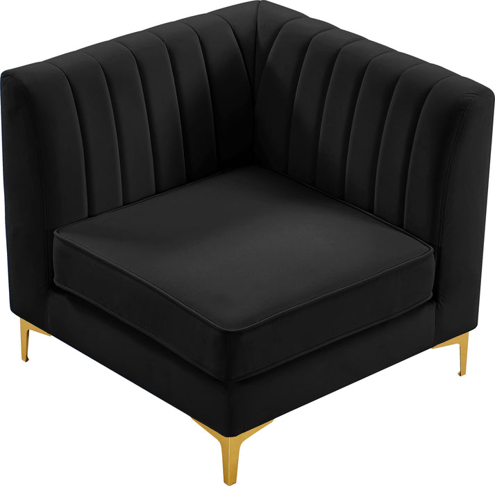 Alina Black Velvet Corner Chair - Just Furniture (PA) - Multi Location
