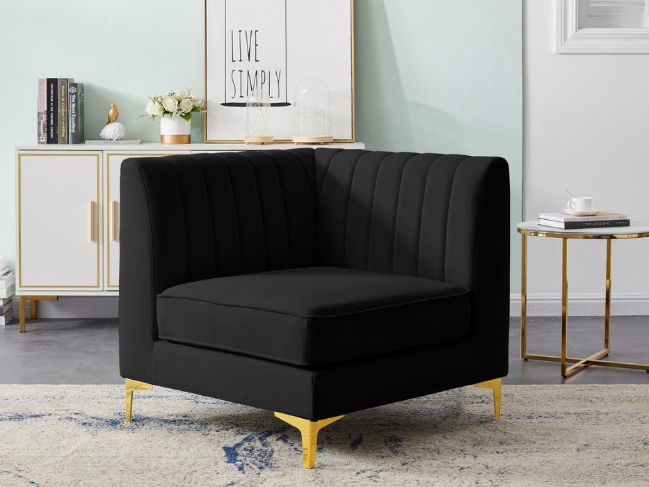 Alina Black Velvet Corner Chair - Just Furniture (PA) - Multi Location