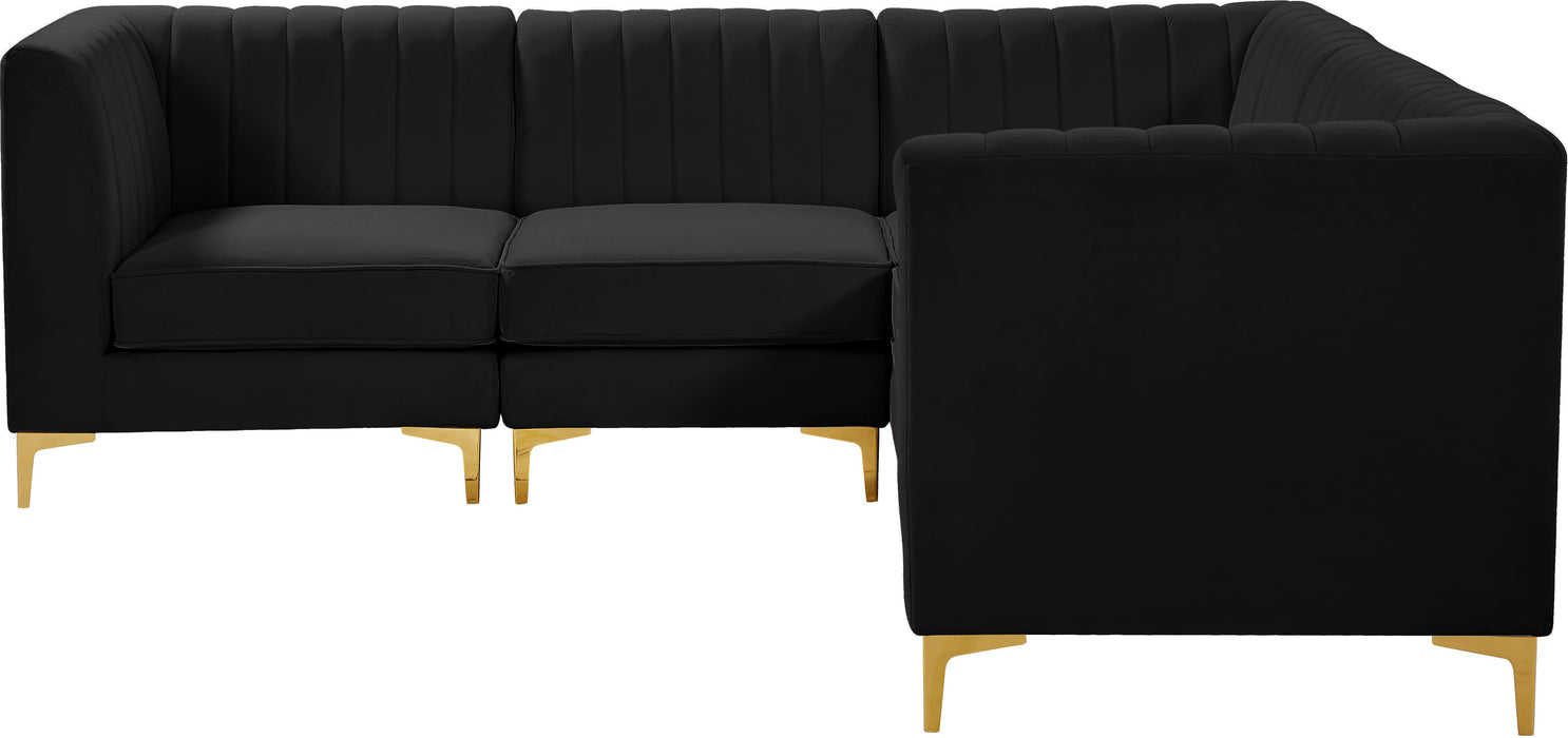 Alina Black Velvet Modular Sectional - Just Furniture (PA) - Multi Location