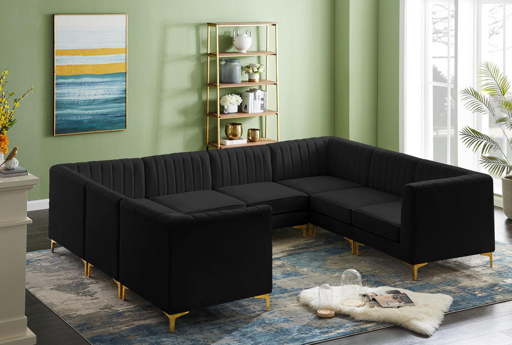 Alina Black Velvet Modular Sectional - Just Furniture (PA) - Multi Location