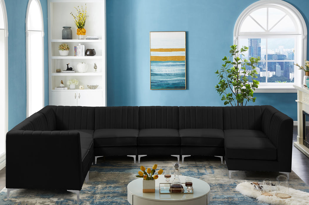 Alina Black Velvet Modular Sectional - Just Furniture (PA) - Multi Location
