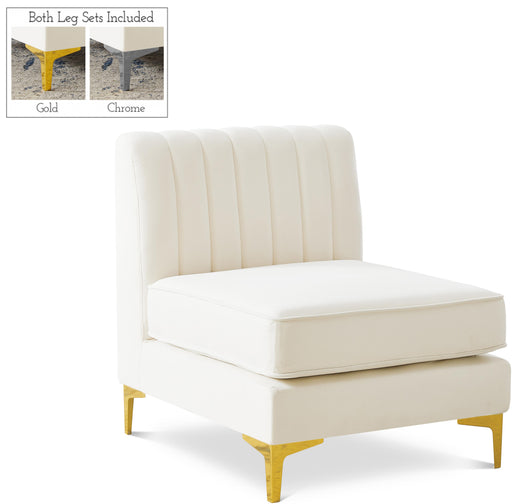 Alina Cream Velvet Armless Chair - Just Furniture (PA) - Multi Location