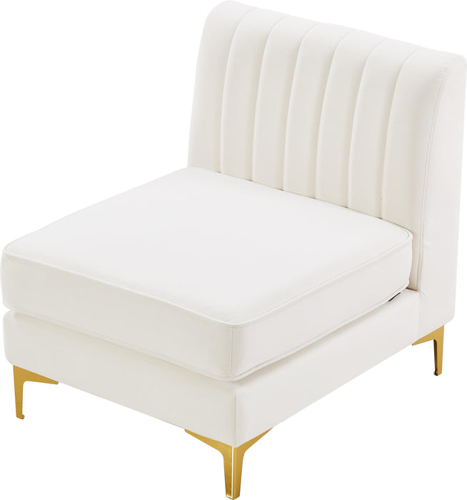 Alina Cream Velvet Armless Chair - Just Furniture (PA) - Multi Location