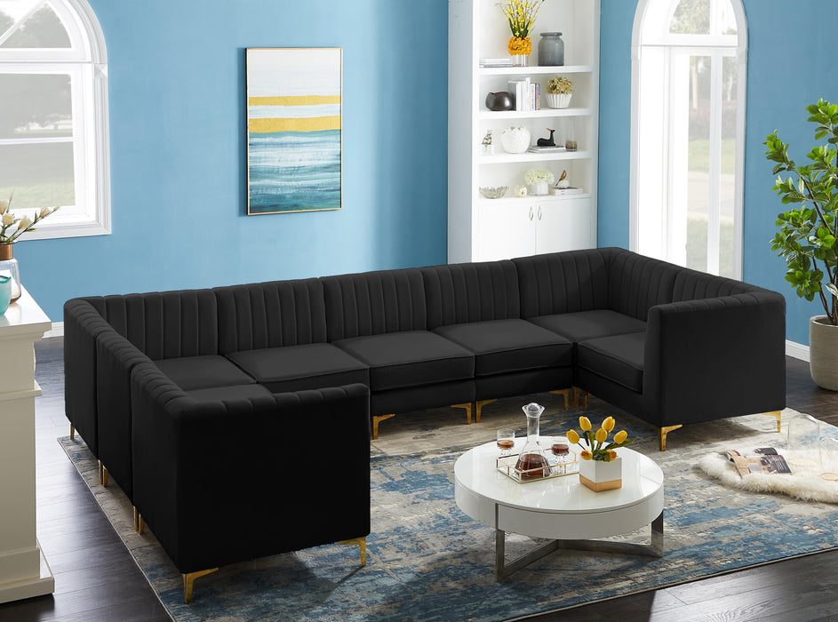 Alina Black Velvet Modular Sectional - Just Furniture (PA) - Multi Location