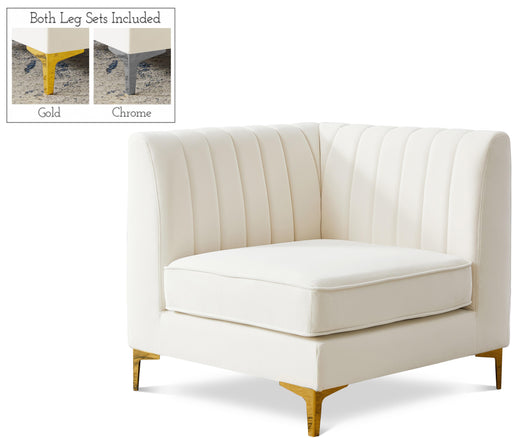 Alina Cream Velvet Corner Chair - Just Furniture (PA) - Multi Location