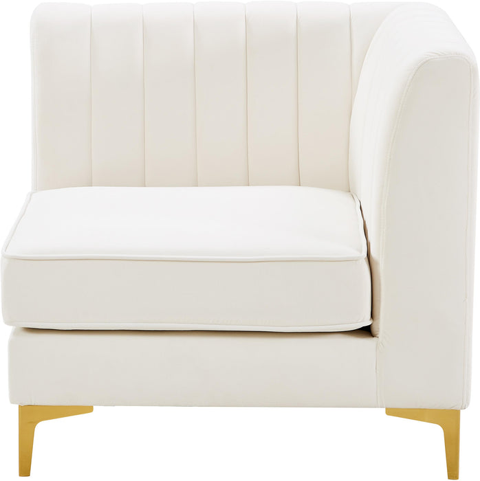 Alina Cream Velvet Corner Chair - Just Furniture (PA) - Multi Location