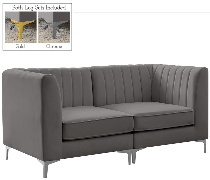 Alina Grey Velvet Modular Sofa - Just Furniture (PA) - Multi Location