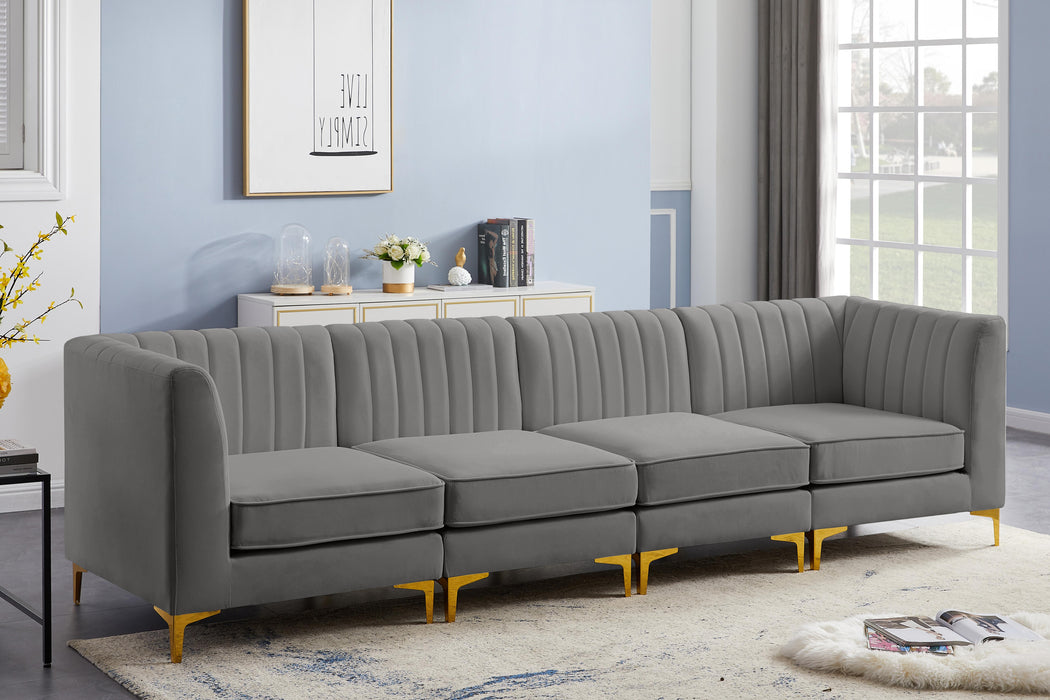 Alina Grey Velvet Modular Sofa - Just Furniture (PA) - Multi Location