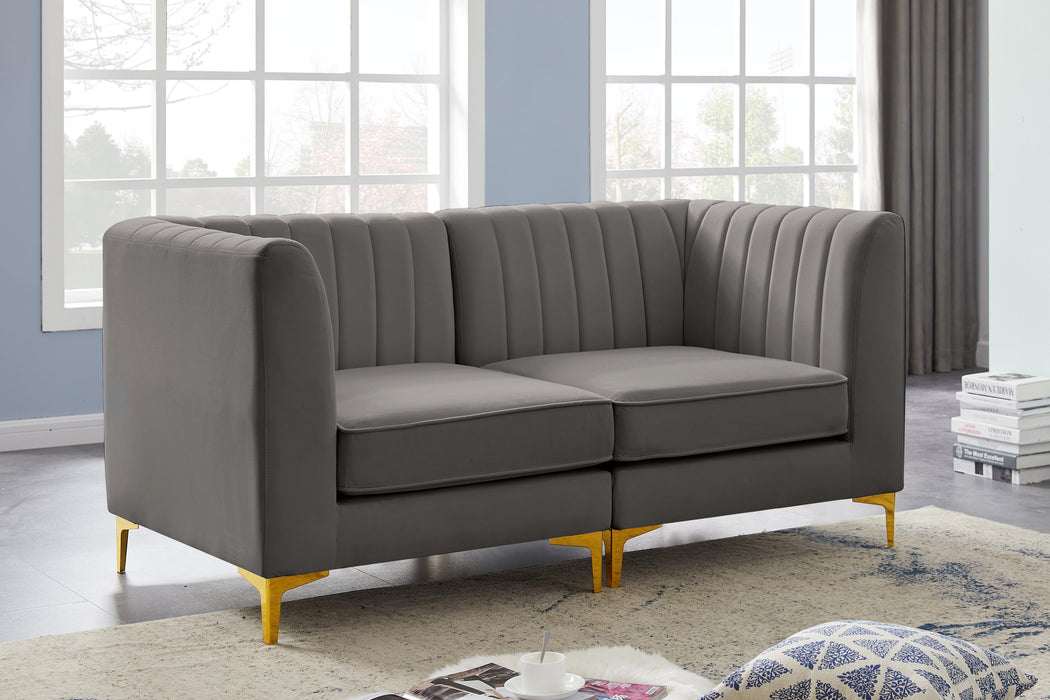 Alina Grey Velvet Modular Sofa - Just Furniture (PA) - Multi Location
