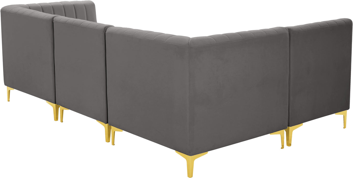 Alina Grey Velvet Modular Sectional - Just Furniture (PA) - Multi Location