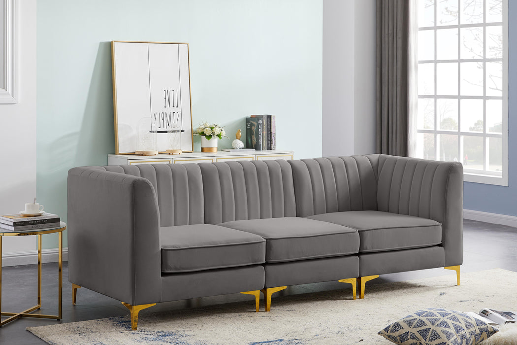 Alina Grey Velvet Modular Sofa - Just Furniture (PA) - Multi Location