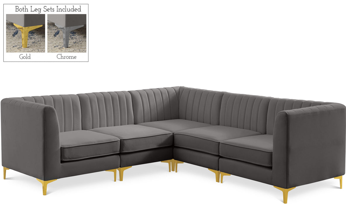 Alina Grey Velvet Modular Sectional - Just Furniture (PA) - Multi Location