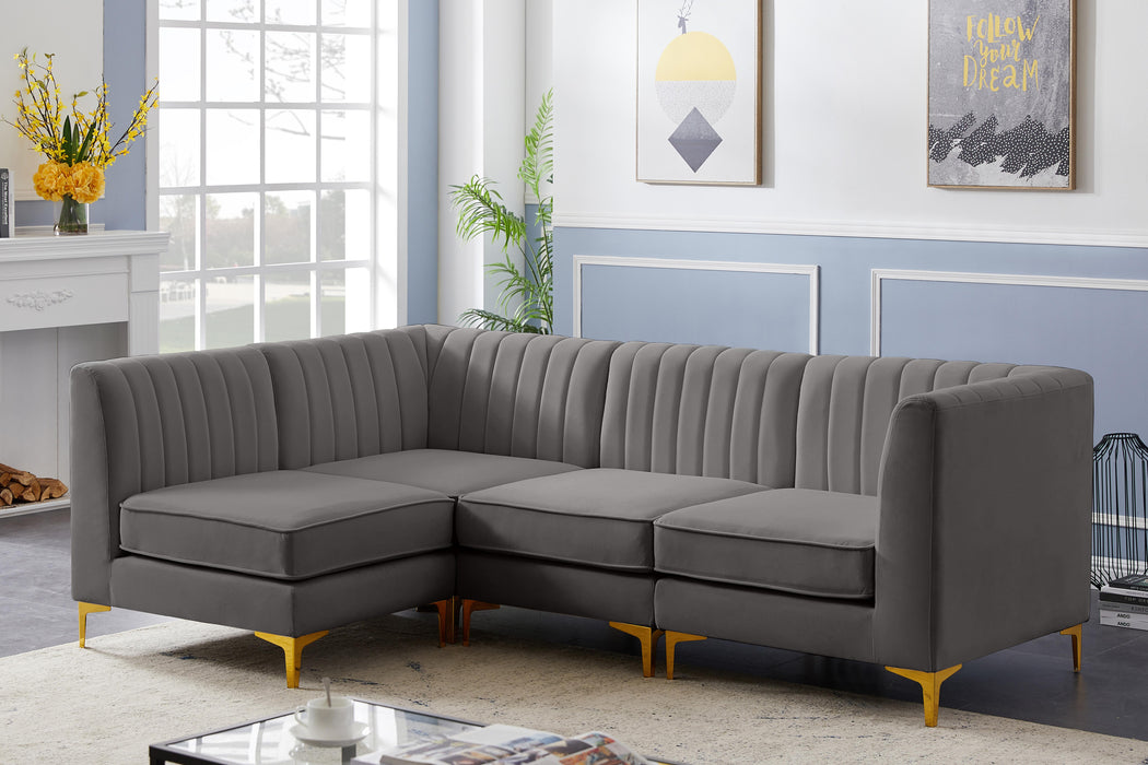 Alina Grey Velvet Modular Sectional - Just Furniture (PA) - Multi Location