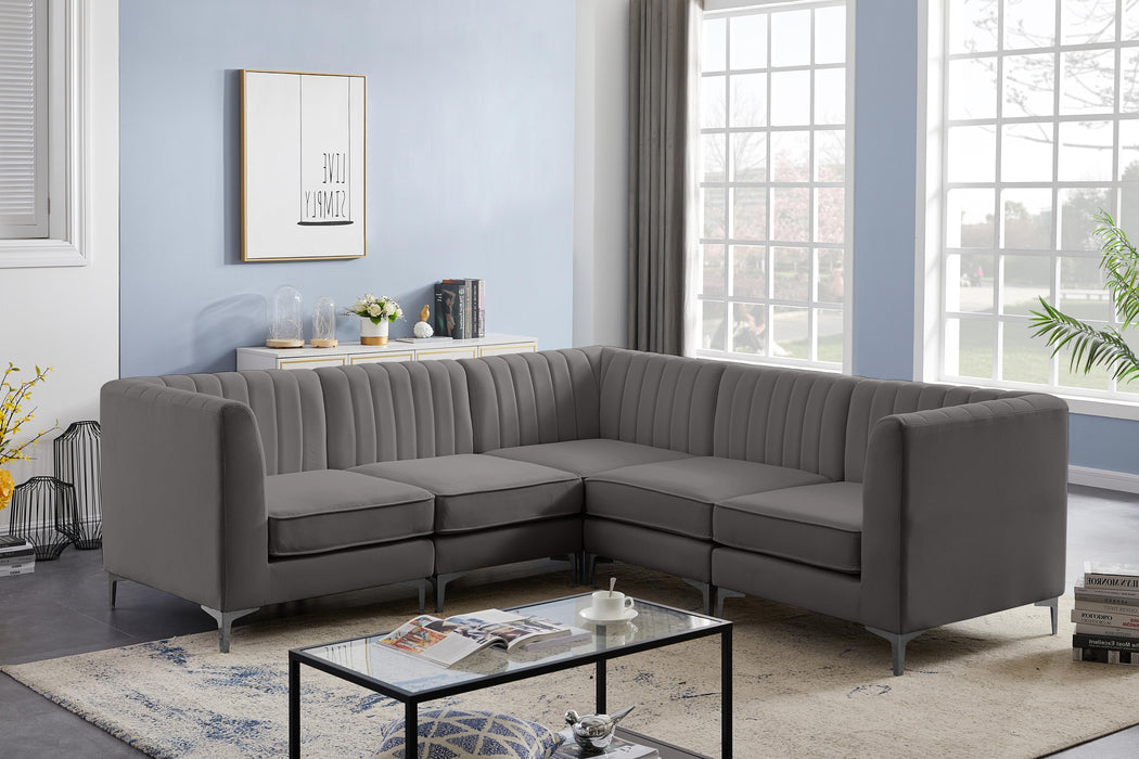 Alina Grey Velvet Modular Sectional - Just Furniture (PA) - Multi Location