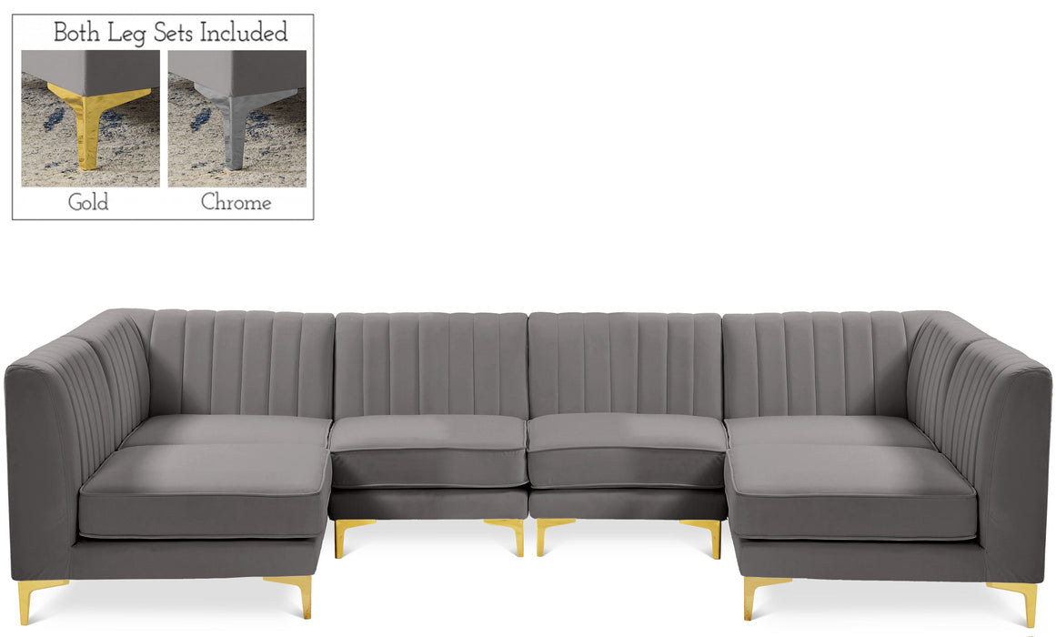 Alina Grey Velvet Modular Sectional - Just Furniture (PA) - Multi Location