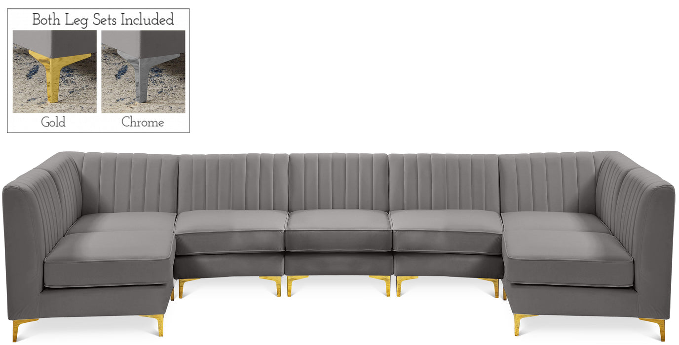 Alina Grey Velvet Modular Sectional - Just Furniture (PA) - Multi Location