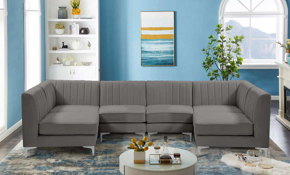 Alina Grey Velvet Modular Sectional - Just Furniture (PA) - Multi Location