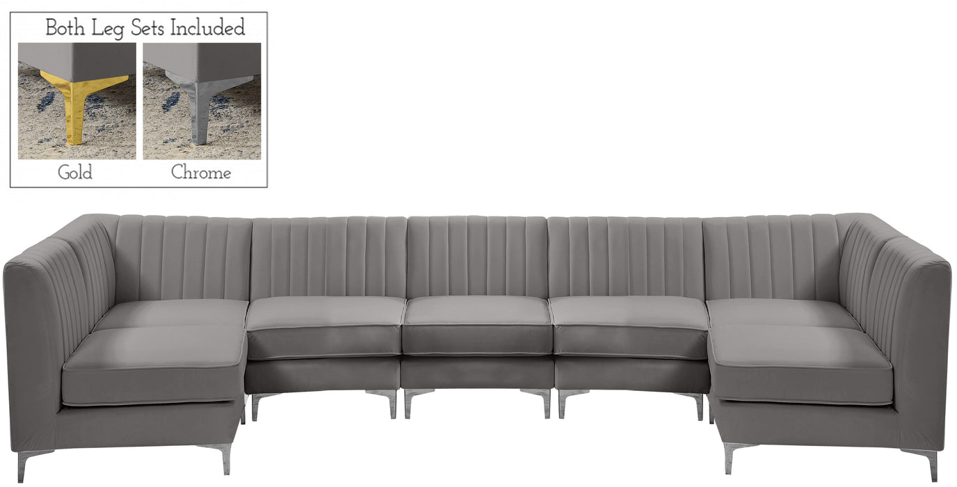 Alina Grey Velvet Modular Sectional - Just Furniture (PA) - Multi Location