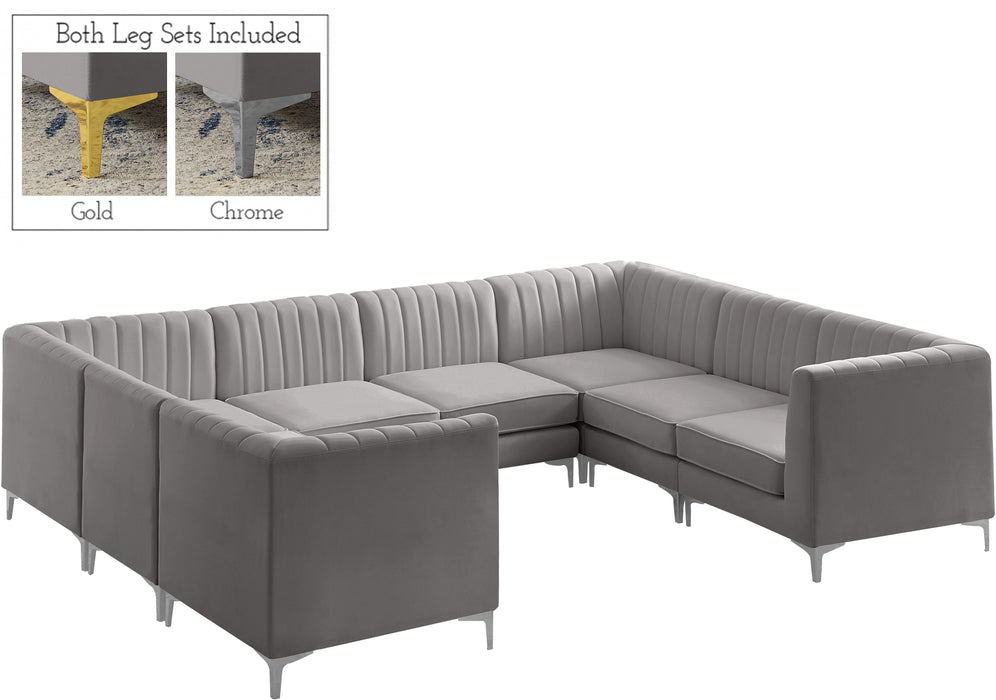 Alina Grey Velvet Modular Sectional - Just Furniture (PA) - Multi Location
