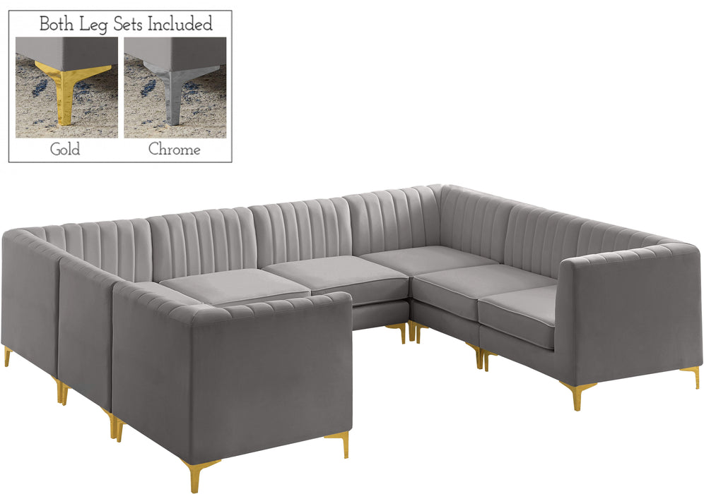 Alina Grey Velvet Modular Sectional - Just Furniture (PA) - Multi Location