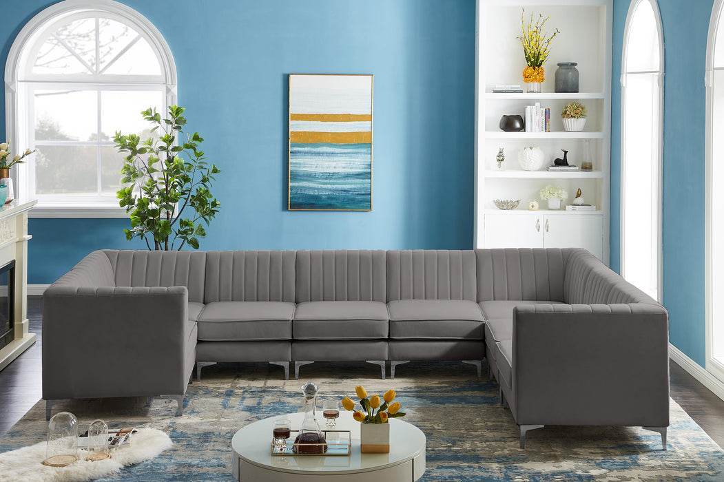 Alina Grey Velvet Modular Sectional - Just Furniture (PA) - Multi Location