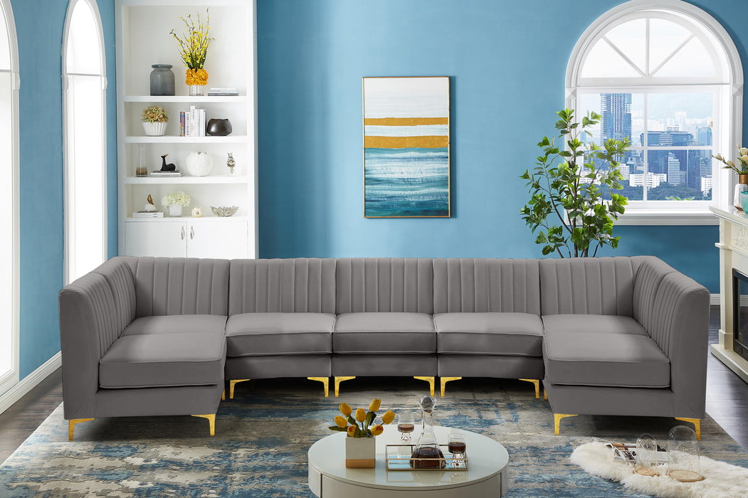 Alina Grey Velvet Modular Sectional - Just Furniture (PA) - Multi Location