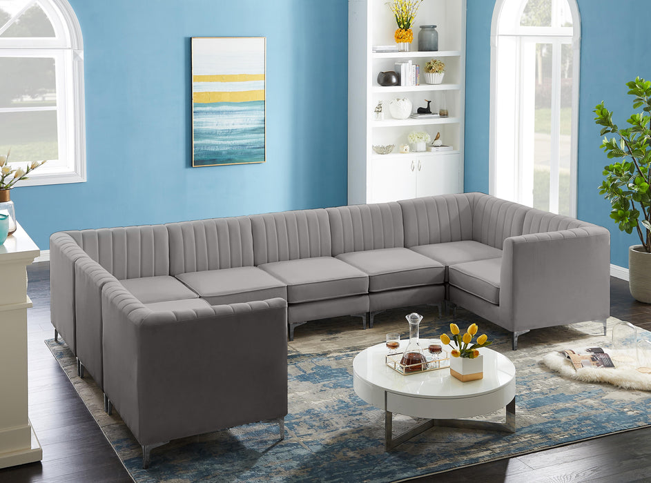 Alina Grey Velvet Modular Sectional - Just Furniture (PA) - Multi Location