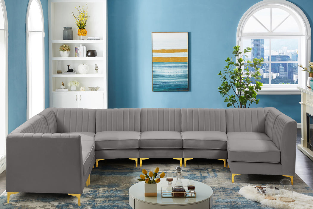 Alina Grey Velvet Modular Sectional - Just Furniture (PA) - Multi Location