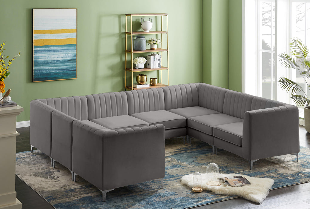 Alina Grey Velvet Modular Sectional - Just Furniture (PA) - Multi Location