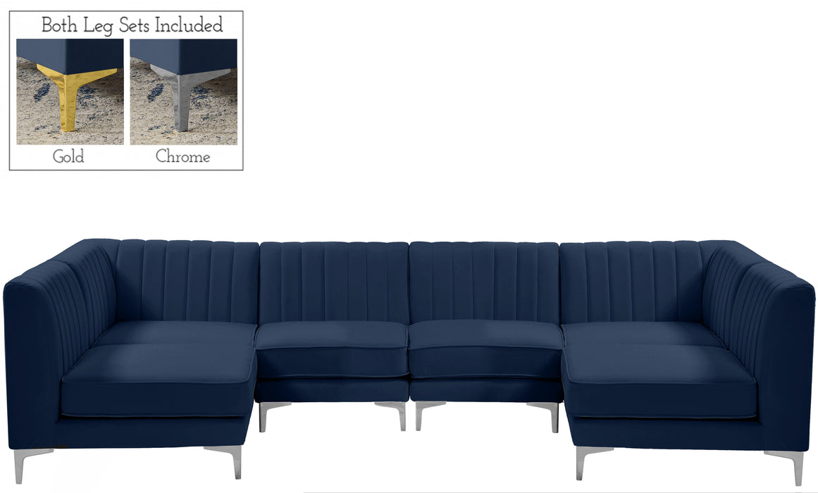 Alina Navy Velvet Modular Sectional - Just Furniture (PA) - Multi Location