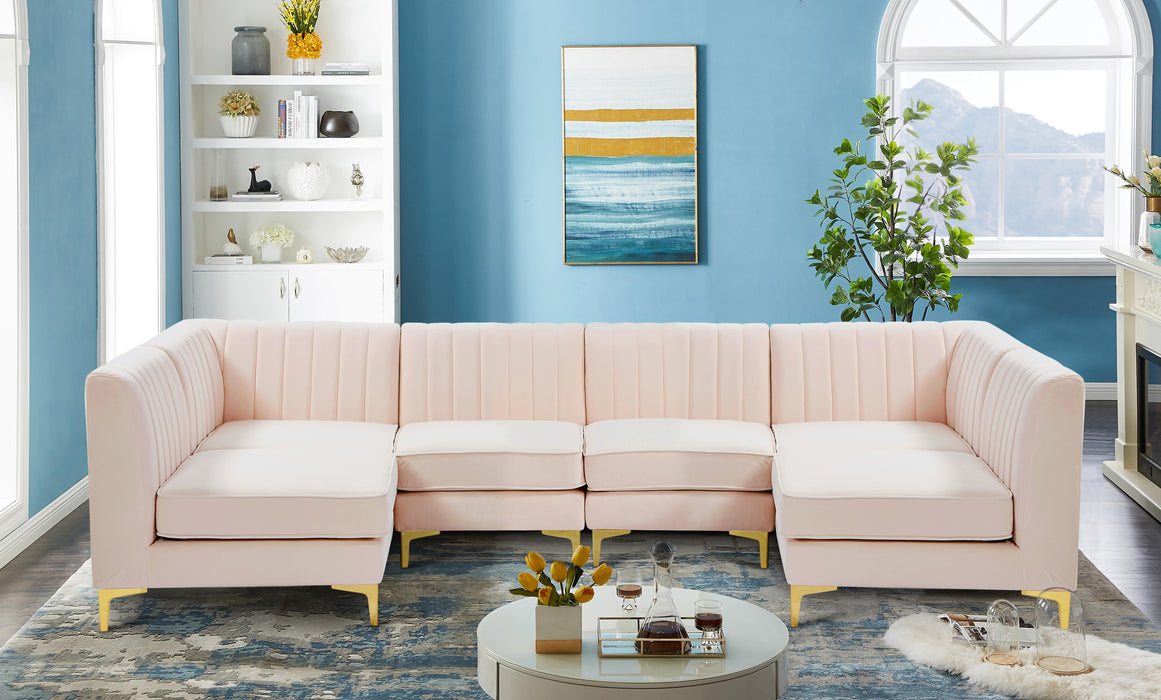Alina Pink Velvet Modular Sectional - Just Furniture (PA) - Multi Location