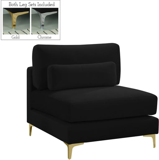 Julia Black Velvet Modular Armless Chair - Just Furniture (PA) - Multi Location