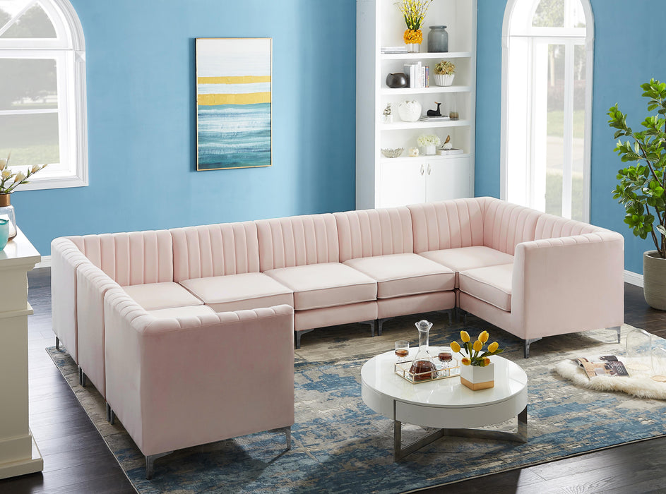 Alina Pink Velvet Modular Sectional - Just Furniture (PA) - Multi Location
