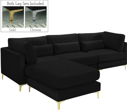 Julia Black Velvet Modular Sectional (4 Boxes) - Just Furniture (PA) - Multi Location