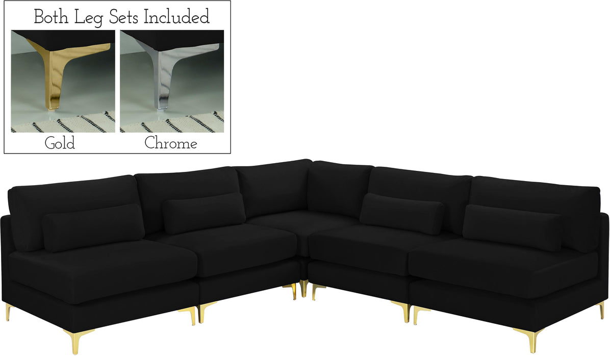 Julia Black Velvet Modular Sectional (5 Boxes) - Just Furniture (PA) - Multi Location