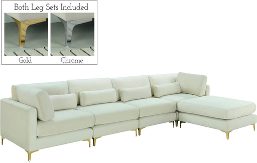 Julia Cream Velvet Modular Sectional (5 Boxes) - Just Furniture (PA) - Multi Location